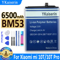 YKaiserin Battery BM53 For Xiaomi 10T / 10T Pro Mi10T 10TPro 6500mAh Replacement Phone Battery + Tools