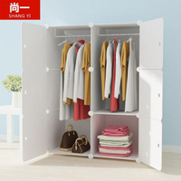 單人衣櫃塑膠簡易經濟型收納櫃簡約現代實木紋小櫃子臥室組裝衣櫥jy
