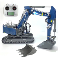 Liebherr 938 RC Hydraulic Excavator Metal Remote Control Excavator Model Construction Machinery Model RC Cars for Adults Toy