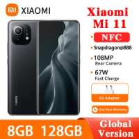 Global Version Xiaomi 11 5G Smartphone 8GB+128GB 6.81" Snapdragon 888 Octa Core 120Hz Display 67W Fast Charging Mobile Phone NFC