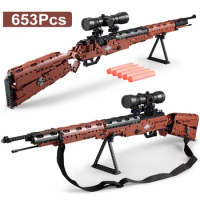 Military Sniper Gun Rifle Building Blocks Desert Eagle Pistol Automatic Rifle Gun Model Bricks For Boys Toys Gifts