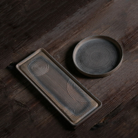 干泡盤茶托盤陶瓷日式簡約茶具小茶托盤長方形圓形茶托小號茶盤
