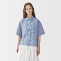 【MUJI 無印良品】MUJI Labo女平織布短袖襯衫(共3色)