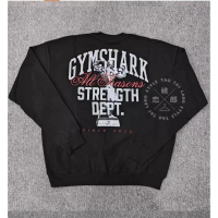 Áo Hoodie Cài Cúc, Gymshark, Thiết Kế Họa Tiết Cúp Vàng, Cỡ Phi Hành Đoàn, Làm Bằng Bông, Cổ Tròn, I