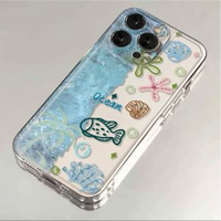 全城熱賣 - 海洋生物太空殼情侶適用蘋果16pro手機殼可愛大臉小狗適用蘋果16promax手機殼女款簡約ins卡通高級感適用紅米紅米 K60太空殼-海洋生物