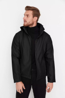 Trendyol Men's Black Regular Fit Outdoor Jacket with Detachable Hood