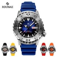 RDUNAE Monster Watch For Men Blue New Diver Men's Mechanical NH36 Movement Sapphire Glass Automatic Watch brand Waterproof Clock