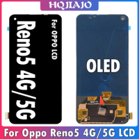 OLED Display For OPPO Reno5 4G CPH2159 LCD Screen Touch Digitizer Assembly For Reno5 5G PEGM00 CPH2145 Replacement Repair