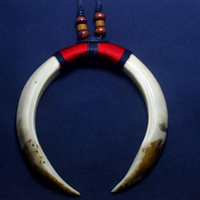 Sepasang Taring Babi  Sepasang Kalung Taring Babi Replika Kalung Etnik Sepasang Taring Babi Jumbo Ba