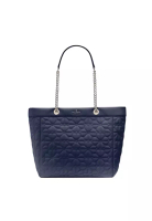 Kate Spade Kate Spade Spade Flower XL Tote Bag Quilted Fabric In Perisian Navy KK074