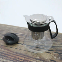 【一品川流】台玻耐熱玻璃咖啡壺-600mlX1+304不鏽鋼沖泡茶濾網組X1