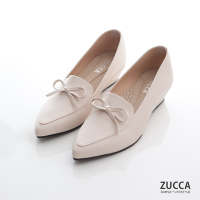 ZUCCA-尖頭皮革朵結高跟鞋-z7207we