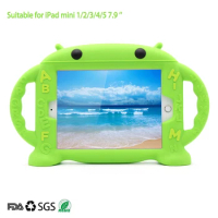 Silicone Case For iPad Mini 1 2 3 4 5 6 A1432 A1454 A1455 A1489 A1490 Kid Soft Handles Stand with Shockproof for ipad 7.9 inch
