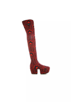 Prada Prada Jaquard Embroidered Boots - PRADA - Red