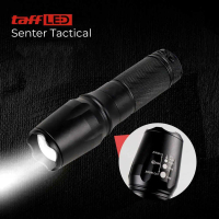 TaffLED Senter Tactical XML-T6 3000 Lumens Dengan Baterai Charger Box - E97
