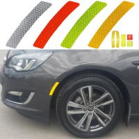 2Pcs/Set Car Bumper Reflective Warning Strip Stickers Wheel Rim Eyebrow Warn Light Reflector Protective Sticker Scratch Paster