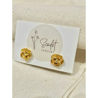 SCARLET Anting Xuping Titanium Gold Bunga Mawar Rose Wanita Fashion AntiLuntur Anti Karat