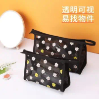 New waterproof small daisy portable transparent makeup bag with large capacity portable fashion storage bag
