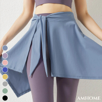 【Amhome】舞蹈披肩跑步系腰外搭防尷尬遮臀一片裙#111452現貨+預購(8色)