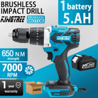 Kingtree 650N.m 18V Cordless Drill Brushless Electric Drill Impact Drill of Decoration Team Power Tools for Makita 18V Battery