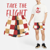 Nike 短褲 Jordan Flight HRTG Patch Shorts 男款 白紅 卡其黑 棋盤格 DQ8348-662