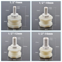 ABS 1/2" Fish Tank Joints Aquarium Outlet Bucket Connector 8 10 12 16mm Garden Watering IFittings Water Tank Adapter 1 Set
