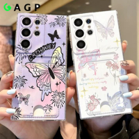 S24 Ultra Case Butterfly Card Photo Wallet Cute Case For Samsung Galaxy S22 S23 S21 S20 FE S24 Plus Note20 S24 S23 Ultra Cover