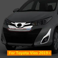 For Toyota Vios Yaris Sedan 2019-2021 Car Front Bumper Cover Trim Front Bumper Protector Grille cover Front Ceter Bumper cover
