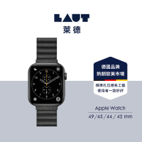 【LAUT 萊德】Apple Watch 42/44/45/49mm 磁吸時尚錶帶-黑