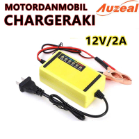 Charger Aki 12V Multi-Fungsi 2A - Cocok untuk Aki 3AH hingga 20AH, Mudah Digunakan