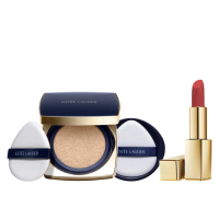 【Estee Lauder 雅詩蘭黛】粉持久氣墊小金管唇膏組(完美鎖妝氣墊粉餅+小金管/IU同款/底妝)