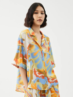 เสื้อเชิ้ตแขนสั้นผู้หญิง Floral Print Hawaiian Shirt หลากสี