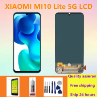100% 6.57'' Original For Xiaomi Mi 10 Lite LCD Display Touch Screen Digitizer Replacement M2002J9G Lcd For Xiaomi Mi 10 Lite 5g
