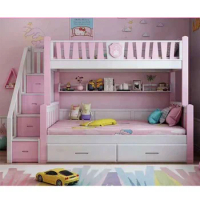 Kids Bunk Bed With Storage For Girls Children Wooden Bunk Bed With Slide Bunk Bed For Kids