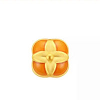 Pure 24K Yellow Gold Bracelet Women 999 Gold Persimmon Bracelet 1pcs