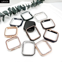 sarung berlian untuk Apple Watch siri 7, penutup ukiran laser berkilat, bumperfor iWatch, 41mm, 45mm