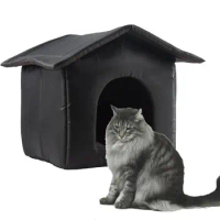 Outdoor Cat House Waterproof Warm Oxford Cloth Pet Shelter Dirt Resistant Soft Anti Slip Pet Accessories Dog House For Cats