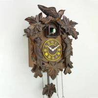 New German Black Forest Cuckoo Clock Retro Nordic Style Wooden Cuckoo Wall Clock