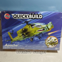 Apache Helicopter Gunship + Stand - Airfix Quickbuild rakitan DIY Push Fit - tidak perlu lem dan cat
