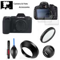 XS10 Protect Kit 2x Glass Screen Protector Camera Case UV Filter Lens Hood Cap Cleaning Pen for Fujifilm X-S10 with 15-45mm Lens