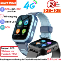 ROM 8GB 4G Kids Smart Watch GPS WiFi Position Video Call Phone Sound Recording Children Smartwatch Call Back Monitor Alarm Clock