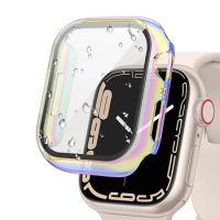 PC Colorful Watch Case Built-in Tempered Glass for Apple Watch 45mm 40mm 44mm 41mm IWatch Series 9 8 7 6 SE 5 Coverage Cover