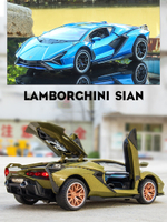 ใหม่1:32จำลอง Lamborghinis Sian Cfl37ล้อแม็กรถยนต์รุ่นเสียงและแสงดึงกลับรถของเล่นเด็กคอลเลกชันตกแต่งของขวัญ