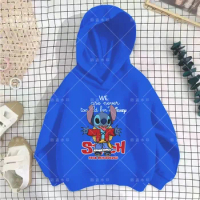 Aloha Stitch Sweatshirt Hoodies Fashion Pullover Anime Hoody Cartoons Girls Boy Kids Long sleeve Casual Clothes Stitch Costume