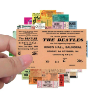 พร้อมส่งลายการ์ตูน Rock USA police beatles Nirvana MUSIC vintage ticket 55แผ่น Sticker สติ๊กเกอร์