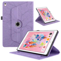 For iPad 10th 9th Generation Case Emboss Tree 360 Rotating Stand Cover For iPad 10.2 9.7 iPad 10 9 8 7 6th Gen Mini 5 Air 2 Case
