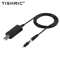 TISHRIC USB To DC Cable USB DC 5V To 9V/12V Power Boost Cable 5.5/3.5mm Via Powerbank Router Booster Line With Voltage Display