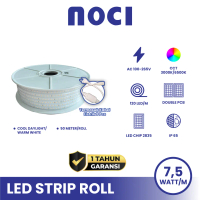 NOCI Lampu LED Strip Roll 50 Meter SMD 2835 6500K Putih Hemat Daya IP65 [FREE KABEL LISTRIK 5pcs]