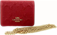 C7361 Mini Wallet on a Chain Signature Leather 1941 Red