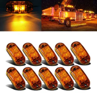 10PCS LED Side Marker Lights Warning Light Truck Amber Side Tail Light Clearance Trailer Waterproof 12-24V LED Truck Lamp